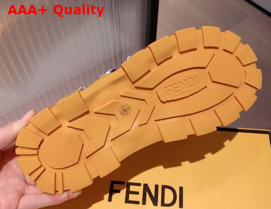 Fendi Force Sandals Yellow Tech Mesh and Leather Sandals Replica