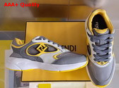 Fendi Forward Sneakers Gray Mesh and Gray Leather Low Tops Replica