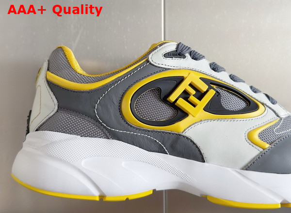 Fendi Forward Sneakers Gray Mesh and Gray Leather Low Tops Replica