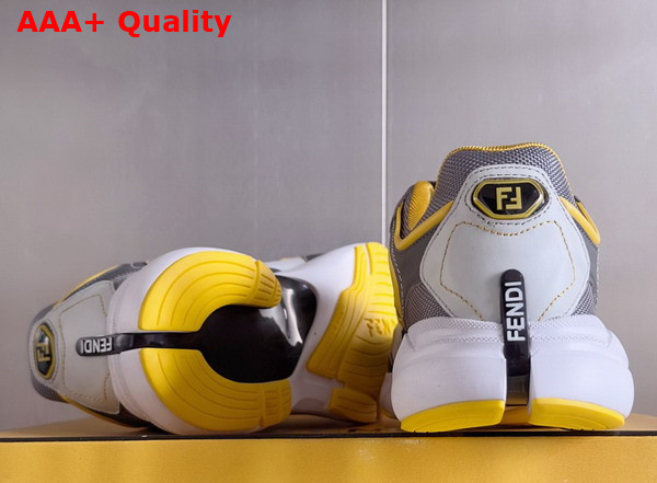 Fendi Forward Sneakers Gray Mesh and Gray Leather Low Tops Replica