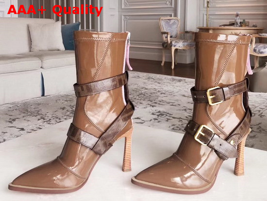 Fendi Glossy Beige Neoprene Ankle Boots Replica