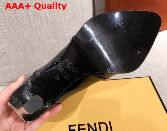 Fendi Glossy Black Neoprene Ankle Boots Replica