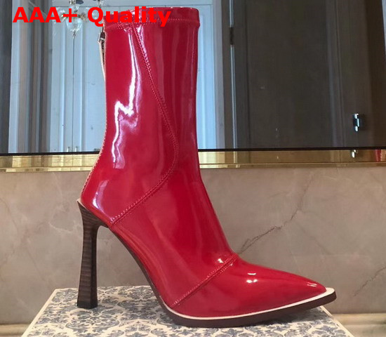 Fendi Glossy Red Neoprene Ankle Boots Replica