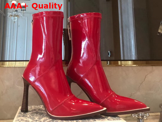 Fendi Glossy Red Neoprene Ankle Boots Replica