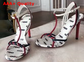 Fendi High Heel Sandal Multicolour Laminated Leather with Printed Fendi Motif Replica