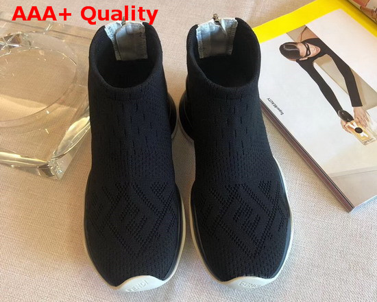 Fendi High Tech Black Jacquard Sneakers Replica