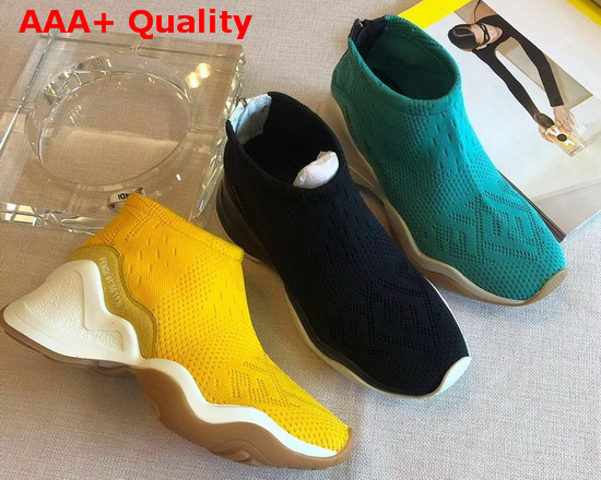 Fendi High Tech Yellow Jacquard Sneakers Replica