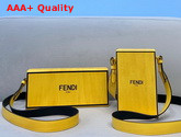 Fendi Horizontal Box Yellow Leather Bag Replica