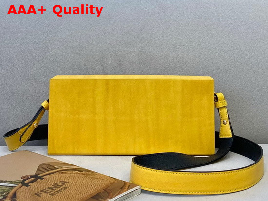 Fendi Horizontal Box Yellow Leather Bag Replica