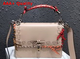 Fendi Kan I Shoulder Bag in Beige Decorated with Threading and Bows Replica