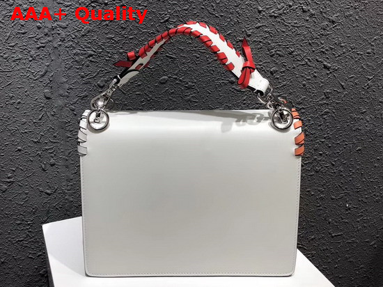 Fendi Kan I Bag in White with Threading and Small Bows Replica