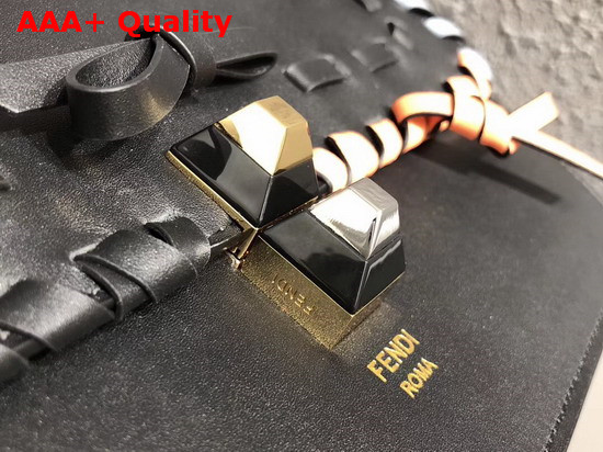 Fendi Kan I Bag with Threading and Small Bows Black Replica