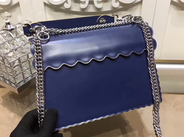 Fendi Kan I Blue Leather Handbag For Sale
