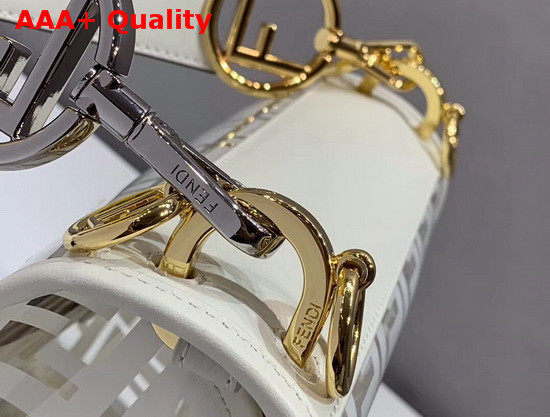 Fendi Kan I F Bag in Transparent TPU with FF Motif Printed in White Replica