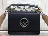 Fendi Kan I F Black Leather Bag For Sale