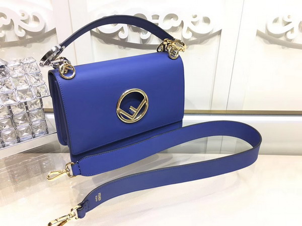 Fendi Kan I F Blue Leather Bag For Sale