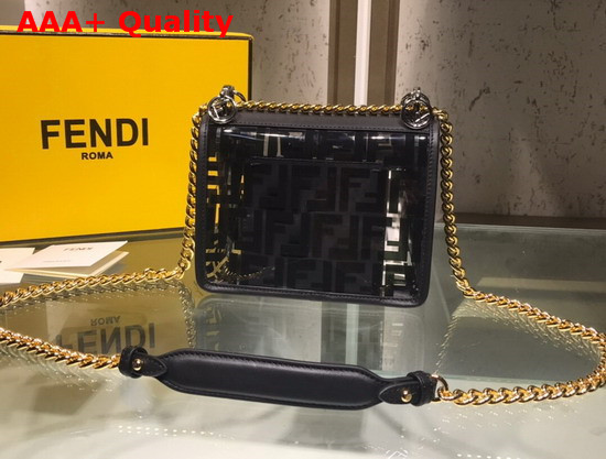 Fendi Kan I F Small Flap Bag PU with Printed FF Motif in Black Replica