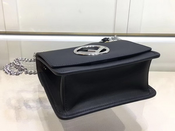 Fendi Kan I F Small in Black Leather For Sale