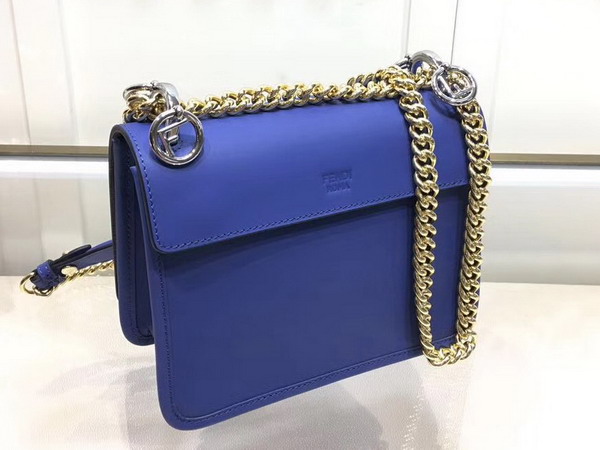 Fendi Kan I F Small in Blue Leather For Sale