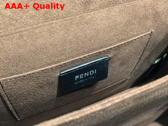 Fendi Kan I Flap Bag with Embroidered FF Pattern Light Brown Calf Leather Replica