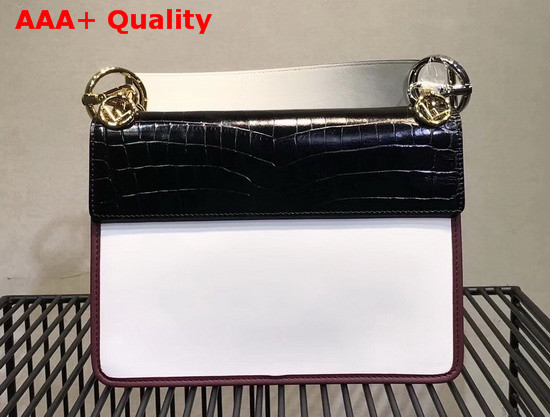 Fendi Kan I Logo Bag Black Croc Effect Replica