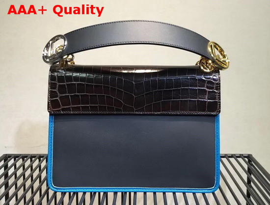 Fendi Kan I Logo Bag Dark Brown Croc Effect Replica