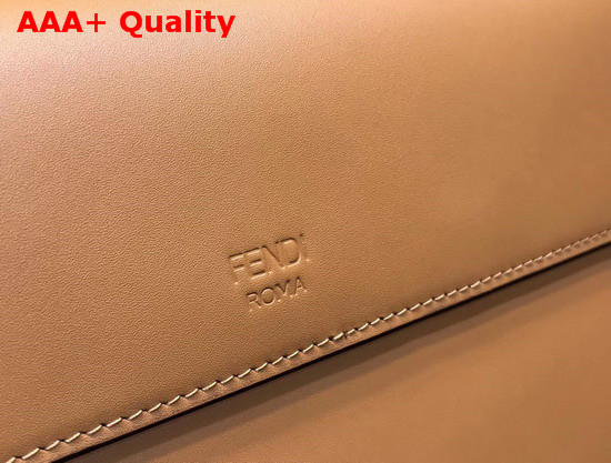 Fendi Kan I Logo Bag in Tan with Black FF Pattern Replica