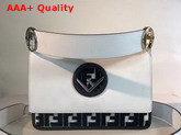 Fendi Kan I Logo Bag in White with Iconic FF in Shades of Black Replica