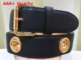 Fendi Kan I Logo Belt in Black Calf Leather Replica