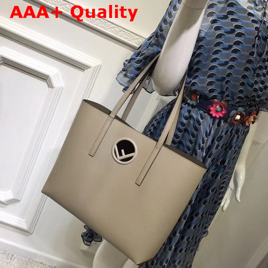 Fendi Kan I Logo Shopper Bag Elephant Grey Replica