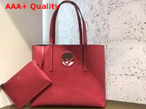 Fendi Kan I Logo Shopper Bag in Red Real Leather Replica