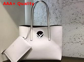 Fendi Kan I Logo Shopper Bag in White Real Leather Replica