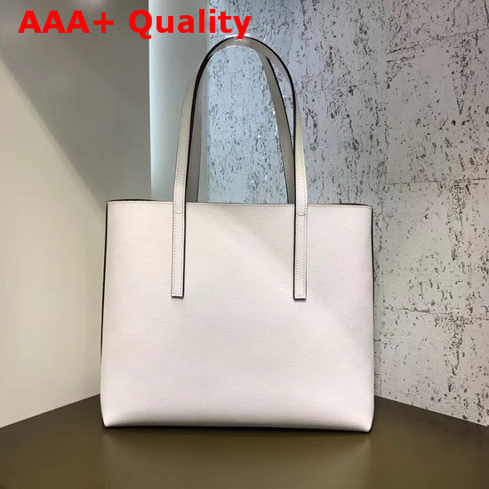 Fendi Kan I Logo Shopper Bag in White Real Leather Replica