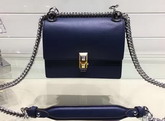 Fendi Kan I Small Mini Bag in Midnight Blue Leather For Sale
