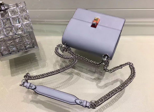 Fendi Kan I Small Mini Bag in State Grey Leather For Sale