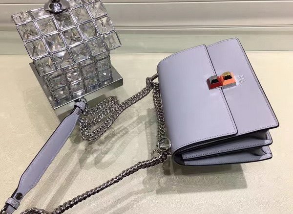 Fendi Kan I Small Mini Bag in State Grey Leather For Sale