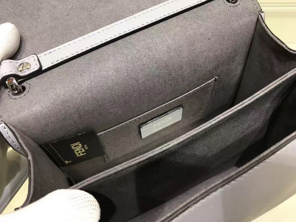Fendi Kan I Small Mini Bag in State Grey Leather For Sale