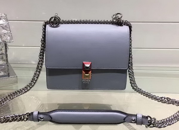 Fendi Kan I Small Mini Bag in State Grey Leather For Sale