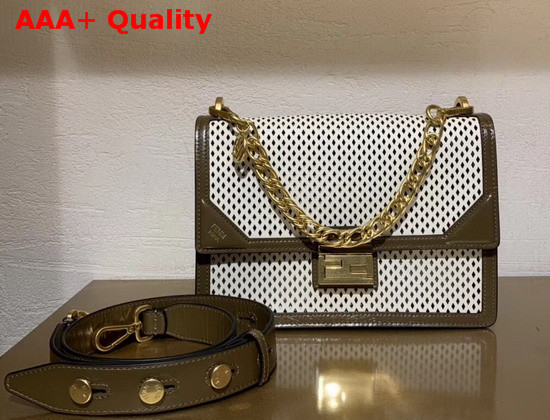 Fendi Kan U Bag in White Perforated Leather Replica