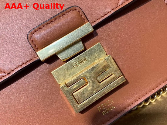 Fendi Kan U Small Bag Rust Red Calfskin Replica