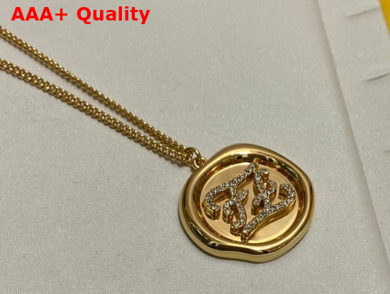 Fendi Karligraphy Necklace Gold Colored Necklace Replica