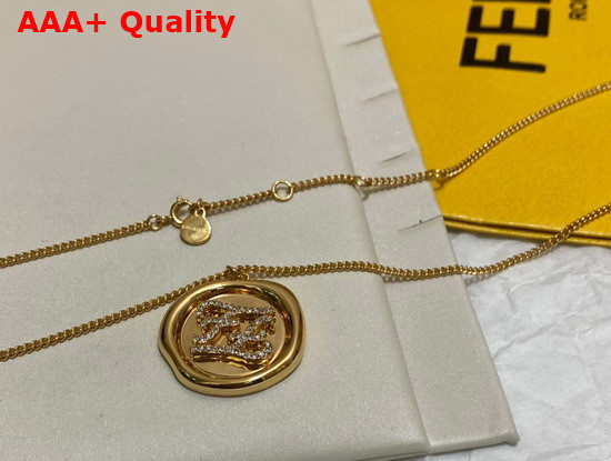 Fendi Karligraphy Necklace Gold Colored Necklace Replica