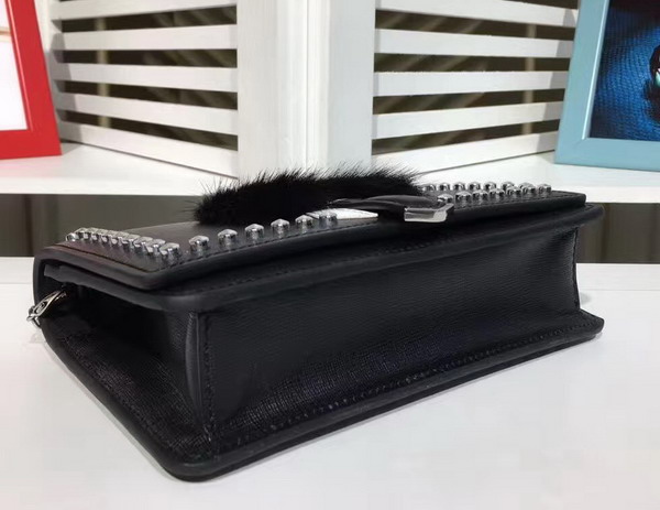 Fendi Karlito Wallet on Chain in Black Leather with Inlays For Sale
