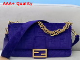 Fendi Large Baguette Bag in Blue Velvet Replica