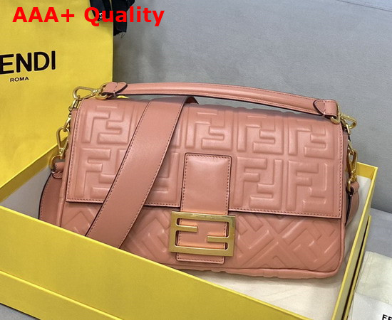 Fendi Large Baguette Bag in Dusty Pink Soft Nappa Leather Replica