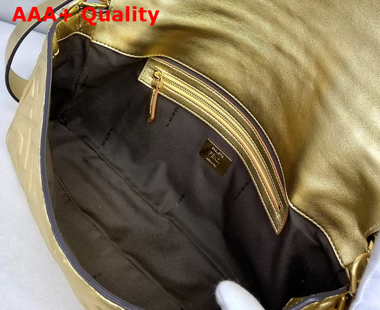 Fendi Large Baguette Bag in Gold Soft Nappa Leather Replica