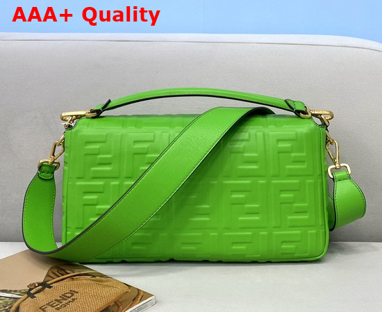 Fendi Large Baguette Bag in Green Soft Nappa Leather Replica