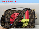 Fendi Large Baguette Bag in Multicolor Embroidered Canvas Replica