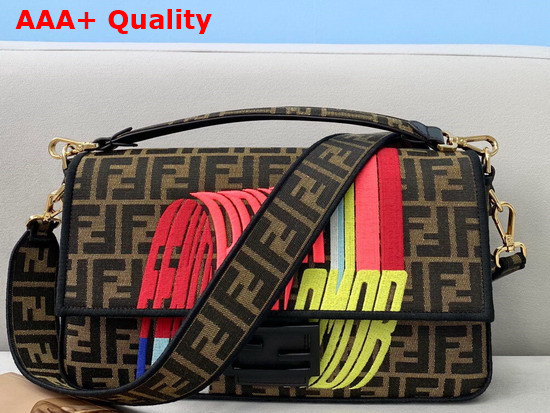 Fendi Large Baguette Bag in Multicolor Embroidered Canvas Replica