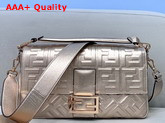 Fendi Large Baguette Bag in Rose Gold Soft Nappa Leather Replica